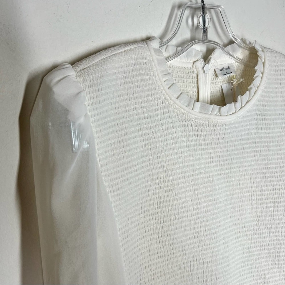 NEW  Wilfred tempest Smocked chiffon Blouse Sz S - Picture 3 of 10
